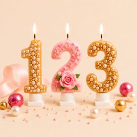 Díszített számgyertyák