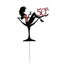 50.szülinapra-nő pohárban tortadísz