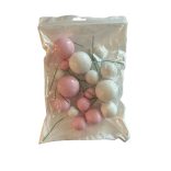 Tortadíszítő golyók (pink,fehér)