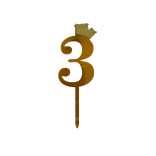 Arany színű szám koronával,3-as szám