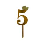 Arany színű szám koronával,5-ös szám