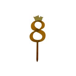 Arany színű szám koronával,8-as szám