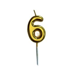 Arany színű 6-os számgyertya