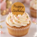 Happy Birthday dekortábla, arany