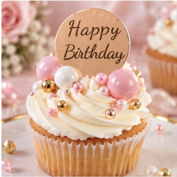 Happy Birthday dekortábla,pink
